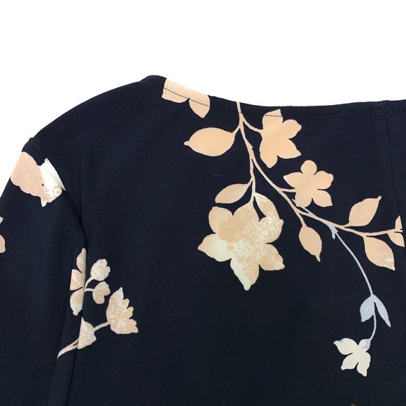 Chaps Floral Ruched 3/4 Sleeves Sheath Dress Size M - Picture 8 of 11